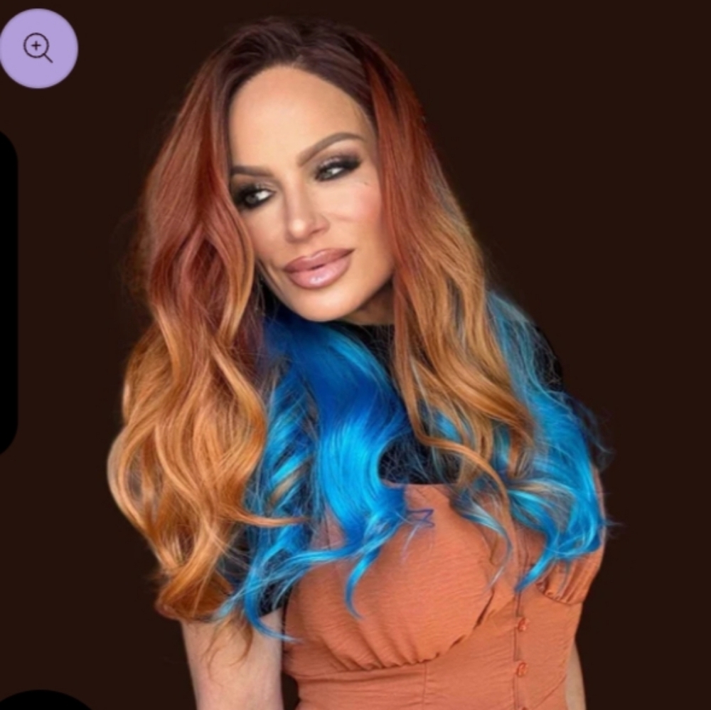 Vivid Blue and Copper Ombre Women's Synthetic Wig Pisces SOLD OUT!